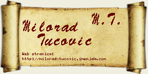 Milorad Tucović vizit kartica